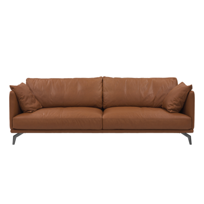 Sofas Loveseats Online In Singapore Hipvan Como 3 Seater Sofa Brown Genuine Cowhide Image 1