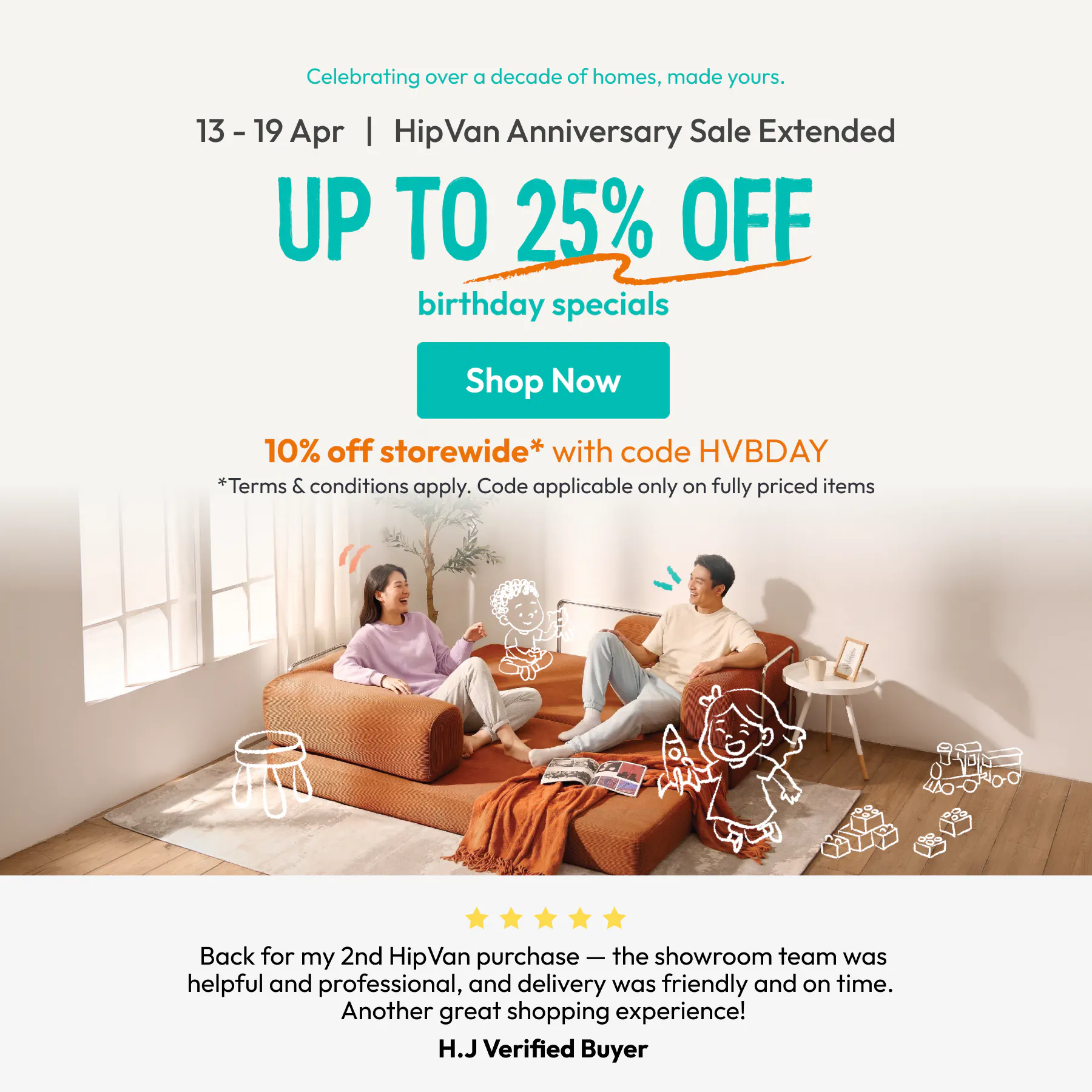 Up to 25% off birthday specials