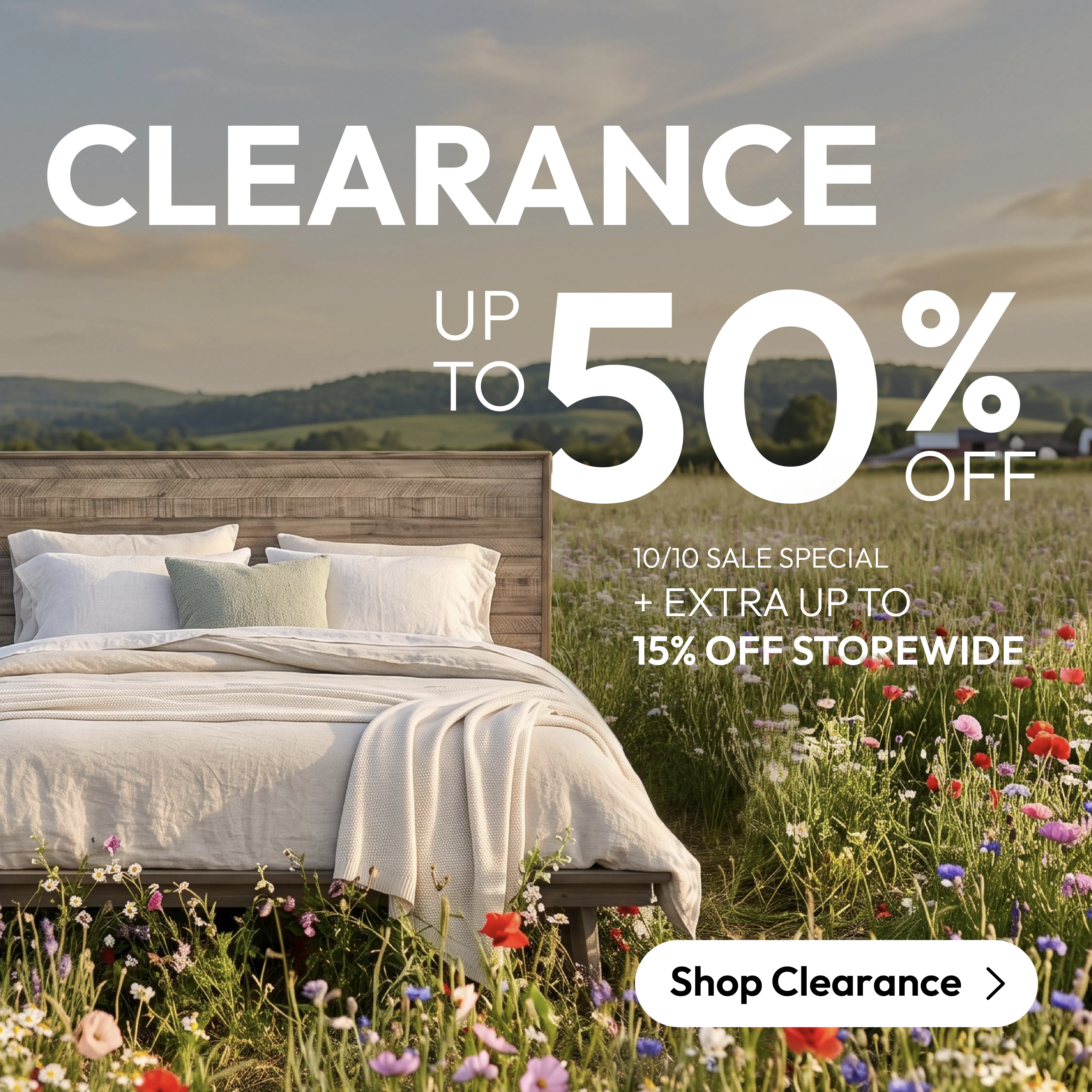 Up to 50% off clearance