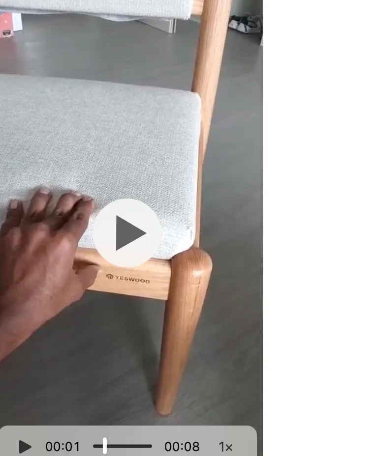 (As-is) Niel Chair - Oak, Gravel White - 31