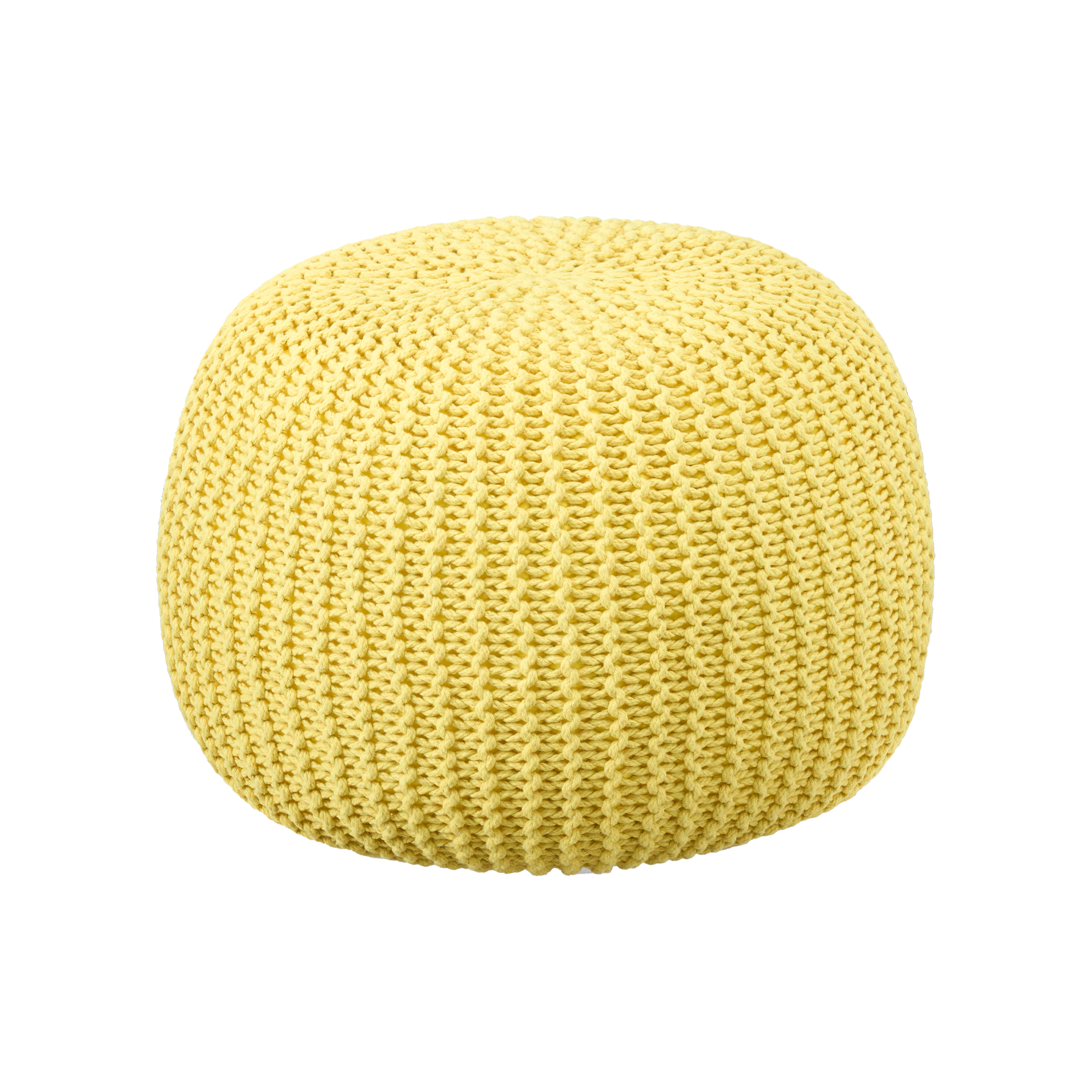 Moana Knitted Pouf - Yellow