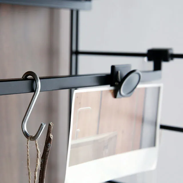 Ezbo Open Wardrobe with Shelves - 9 - metal hook, wooden shelf, rustic charm, modern decor, minimalist design, industrial