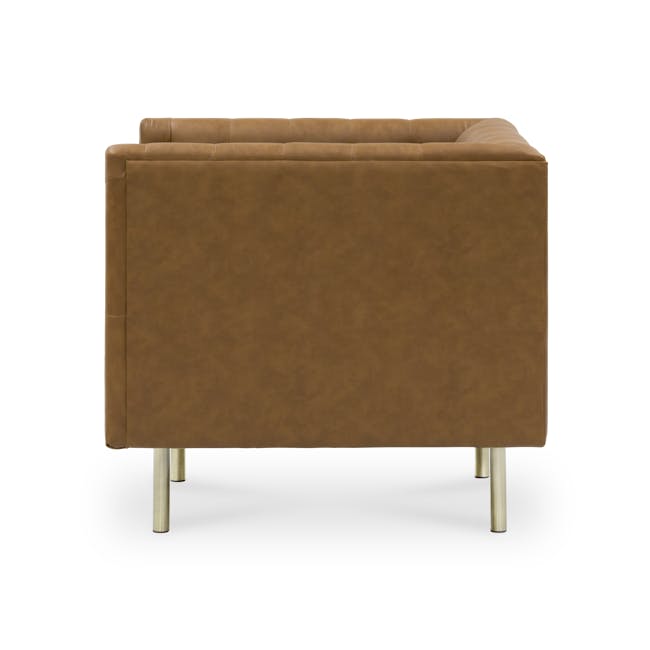 Cadencia 3 Seater Sofa with Cadencia Armchair - Tan (Faux Leather) - 10