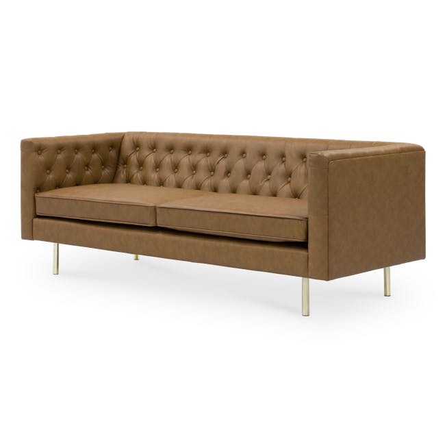 Cadencia 3 Seater Sofa with Cadencia Armchair - Tan (Faux Leather) - 1