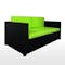 Black Fiesta Outdoor Sofa Set II with Green Cushions - 1