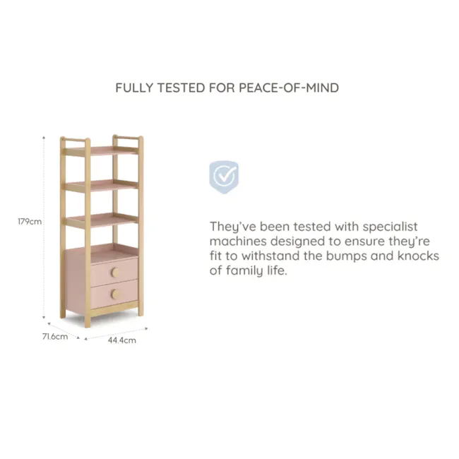 Tidy Storage Bookcase - Barley White & Almond - 4 - Fully tested, peace-of-mind, designed for family life, sturdy build