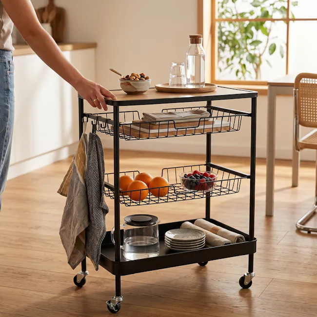 Moblac 3 Tier Trolley - Black - 9