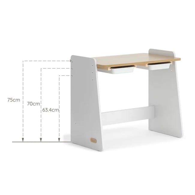 Natty Adjustable Study Desk 0.9m - White, Almond - 6