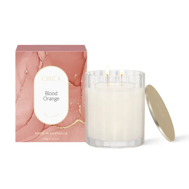 Circa Soy Candle 350g - Blood Orange - 1 - Circa Blood Orange Soy Candle, Made in Australia, 350g e 3 oz, Soy Candle Box