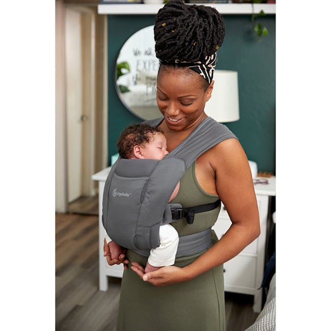 Ergobaby Embrace Soft Air Mesh Newborn Baby Carrier - Washed Black - 1
