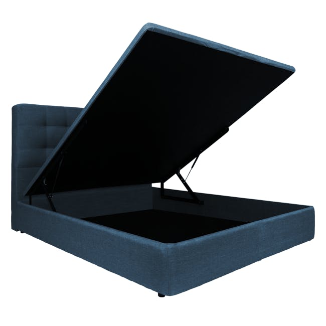 ESSENTIALS King Headboard Storage Bed - Denim (Fabric) - 1