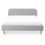 Nolan King Bed in Silver Fox with 2 Miah Bedside Table in White - 1