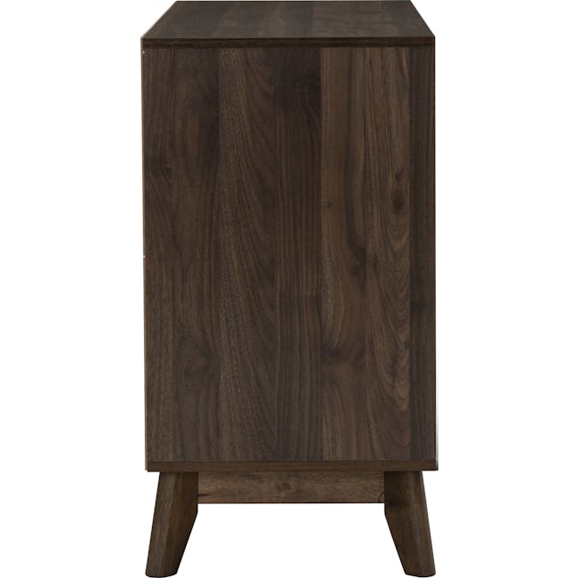 Herschel 6 Drawer Chest 1.2m - Walnut - 10 - Dark wood cabinet with rich, natural grain texture, sturdy wooden legs