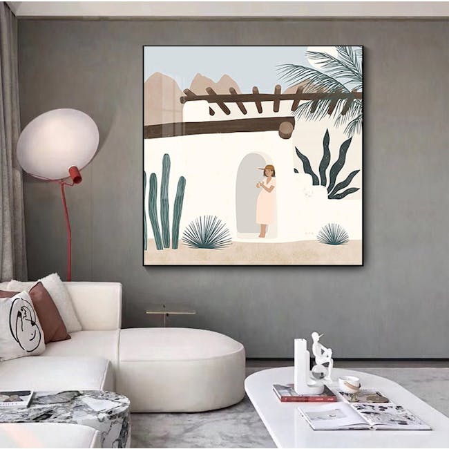 Desert Canvas Print with Black Frame 40cm x 40cm - Colourful Desert - 7