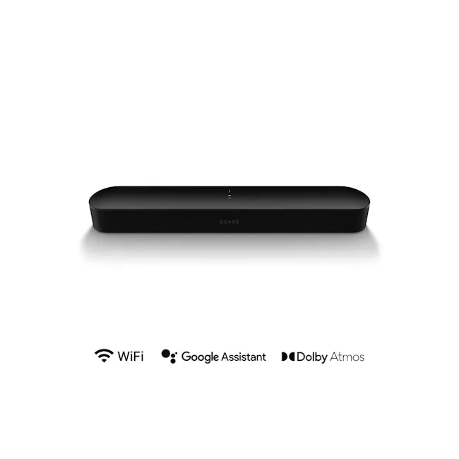 Sonos Beam Gen 2 - Black - 1 - Sonos Smart Speaker with WiFi Connectivity, Google Assistant Integration, Dolby Atmos Audio