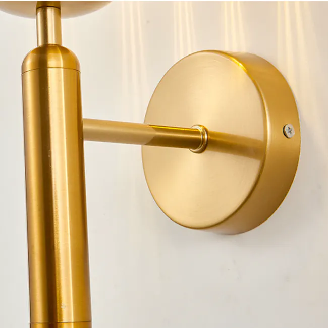 Rita Sphere Sconce - Brass - 6 - Gold finish, modern design, elegant lighting fixture, circular shape, brushed metal
