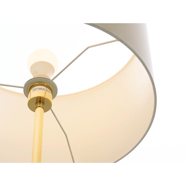 Reese Floor Lamp - White, Brass - 1