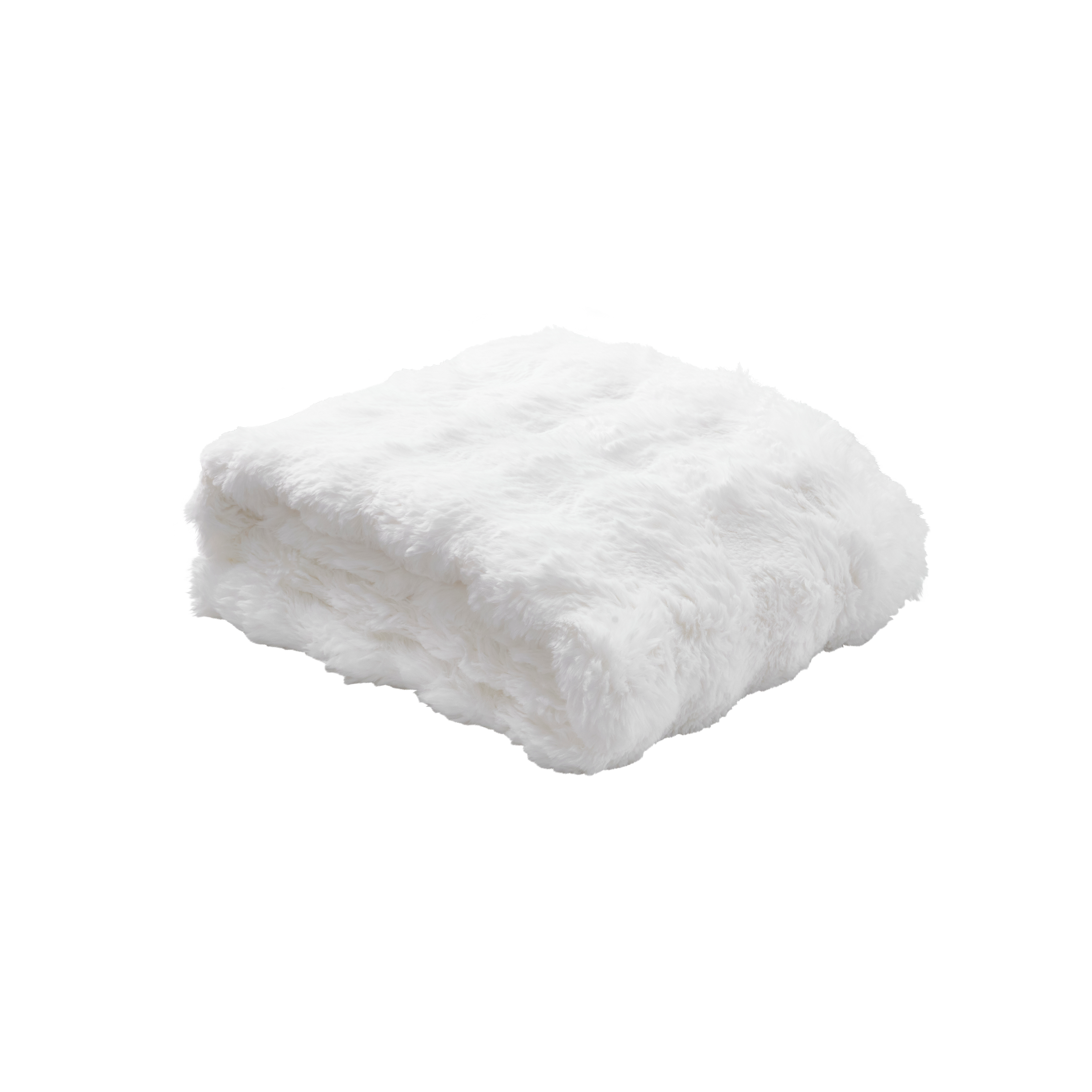 Jaclyn Luxe Plush Throw Blanket in White (2 sizes)