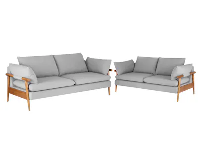 Astrid 3 Seater Sofa with Astrid 2 Seater Sofa - Slate