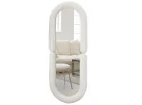 Aruna Standing Wall Mirror - White (Velvet)