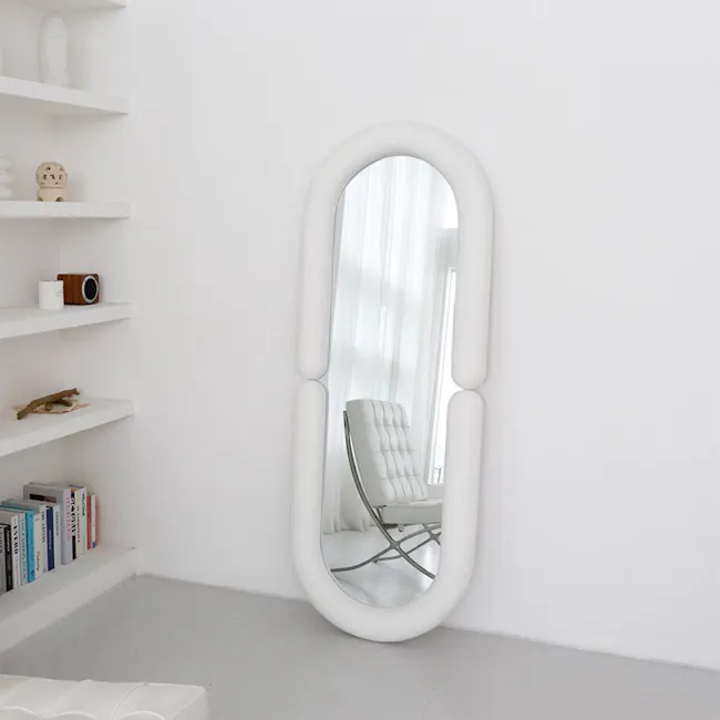 Aruna Standing Wall Mirror - White (Velvet) - 11