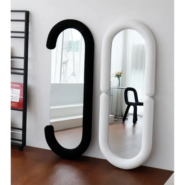 Aruna Standing Wall Mirror - White (Velvet) - 10