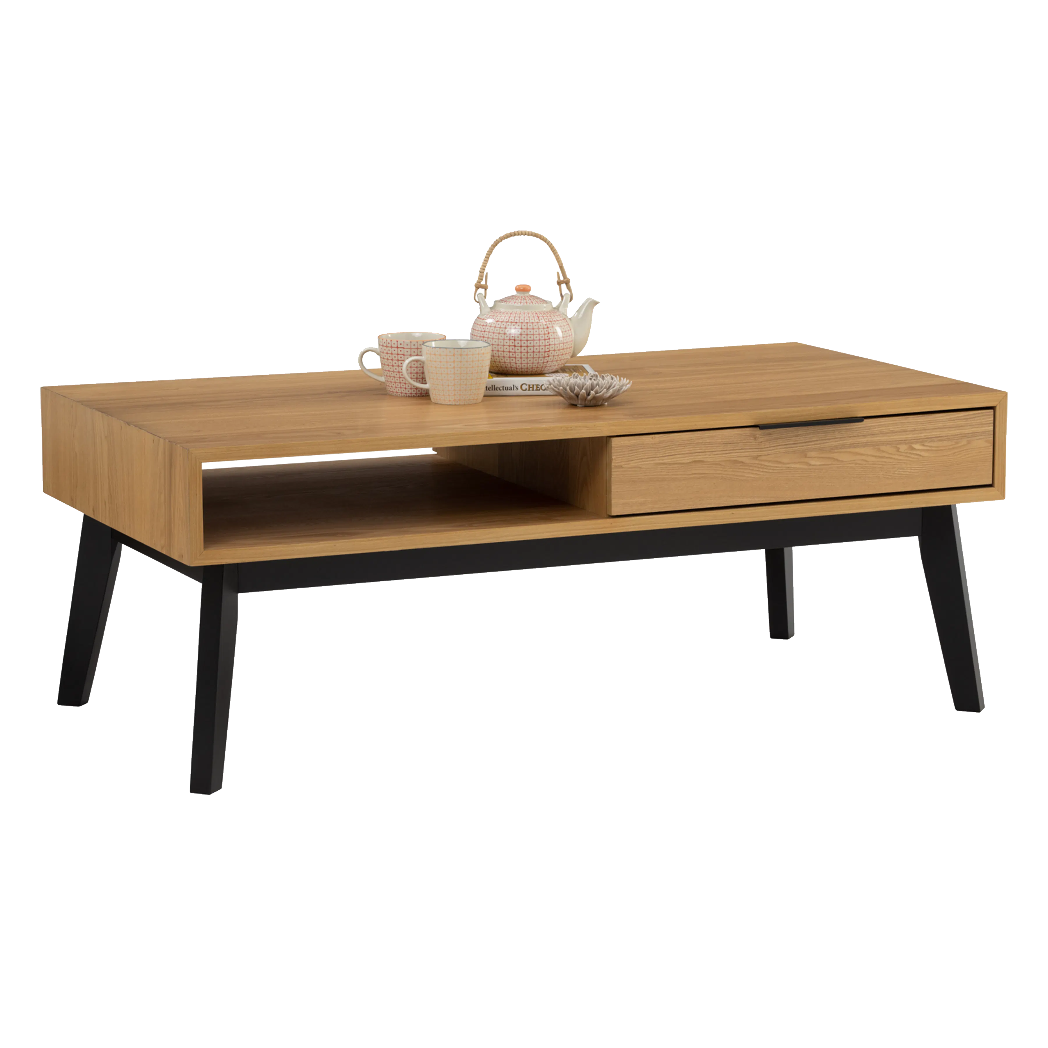 (As-is) Malton Single Drawer Coffee Table - Oak - 1 - 10