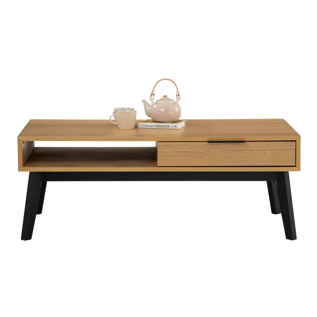 (As-is) Malton Single Drawer Coffee Table - Oak - 1 - 11