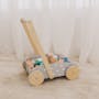 Bubble Wooden Baby Push Cart with 45 Buiding Blocks - 4