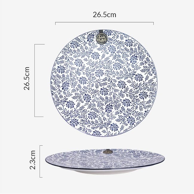 Table Matters Floral Blue Plate (3 Sizes) - 3