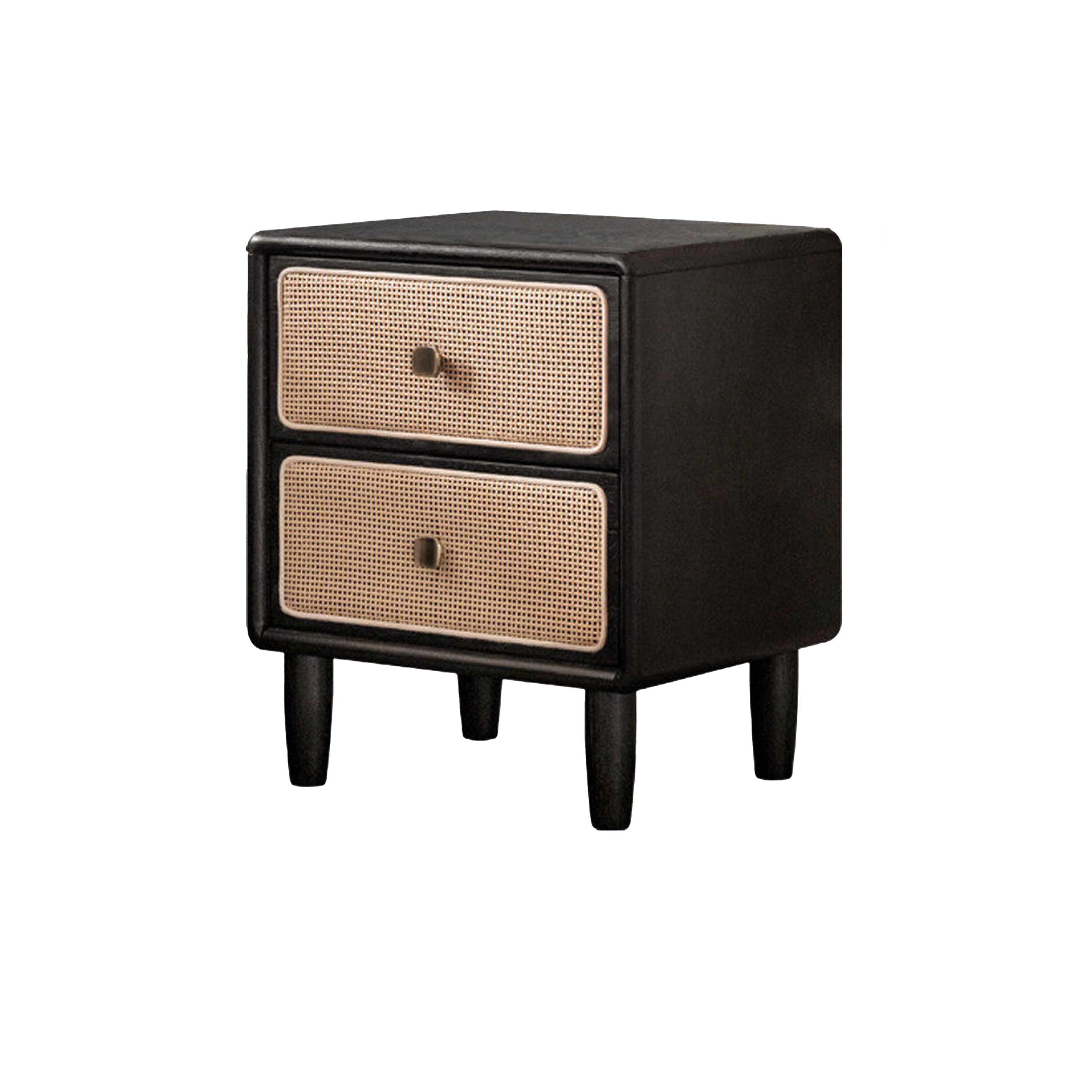 Lanci Rattan Bedside Table 0.42m - Black