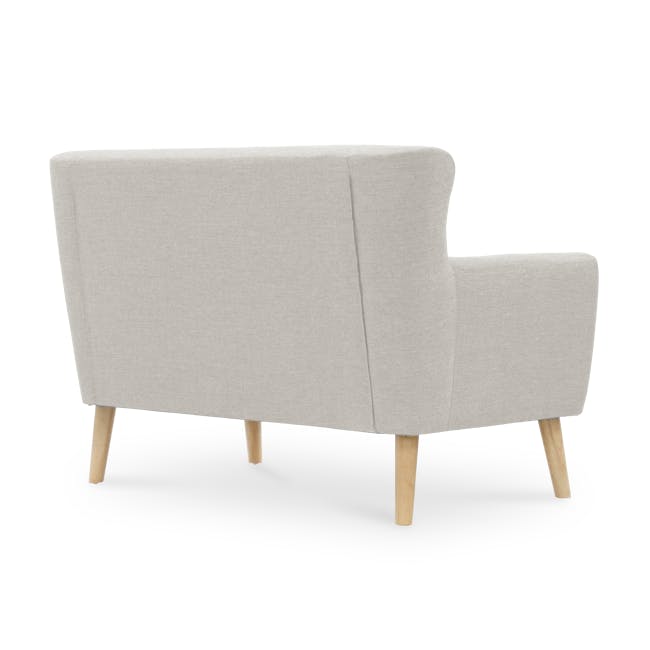 Sofia 2 Seater Sofa with Sofia Armchair - Sand - 5 - Light gray upholstered sofa, light wooden legs, minimalist design