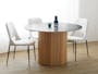 Arielle Round Dining Table 1.2m - Oak, Concrete Grey (Sintered Stone) - 1