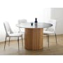 Arielle Round Dining Table 1.2m - Oak, Concrete Grey (Sintered Stone) - 1