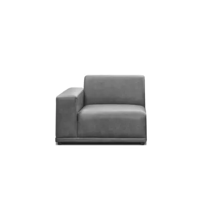 Milan Left Arm Unit - Lead Grey (Faux Leather)