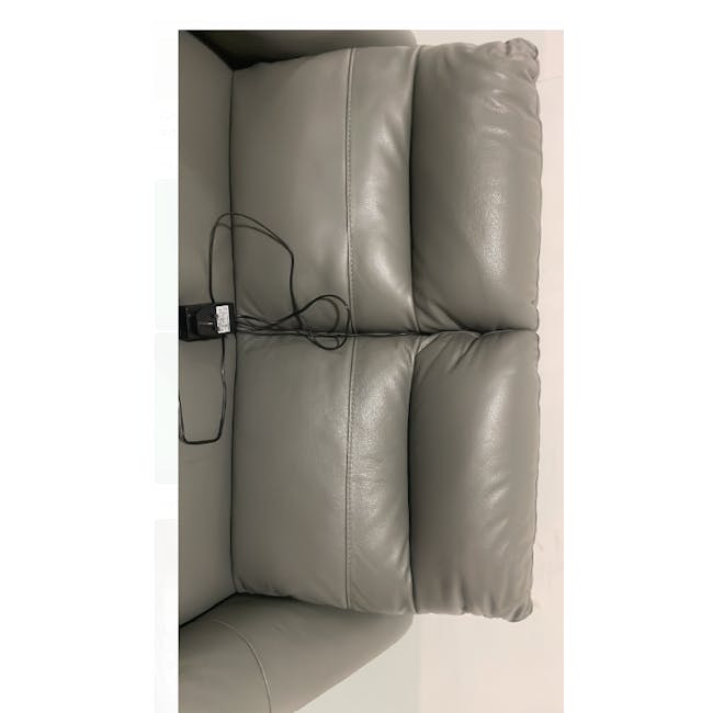 (As-is) Oskar 2 Seater Recliner Sofa - Flint Grey (Genuine Cowhide + Faux Leather) - 2