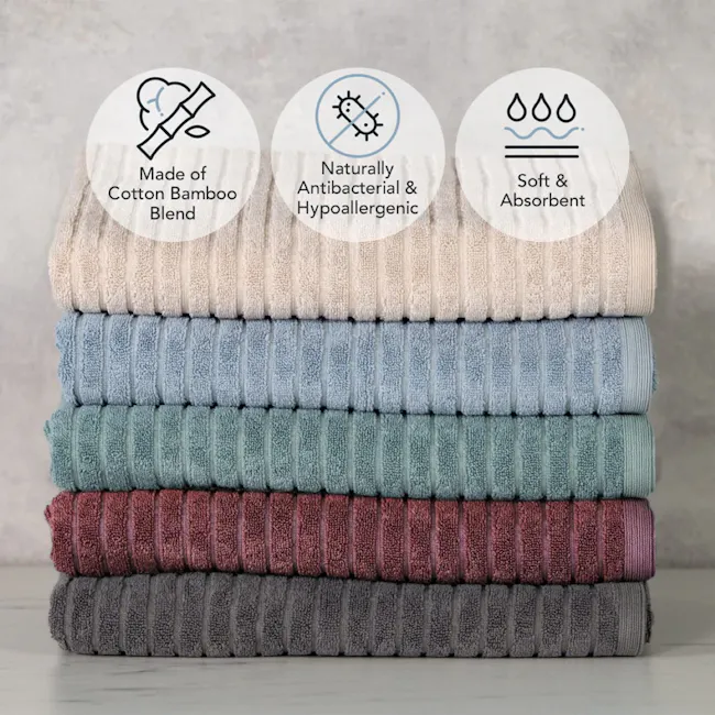 Robinsons Bamboo Luxe Bath Towel Heritage Collection - Porcini Grey - 2