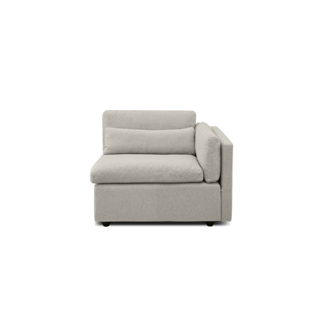 Liam Right Arm Unit - Ivory (Fabric) - 1 - Modern minimalist sofa, light gray fabric, comfortable seating, sleek design