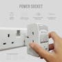 SOUNDTEOH 3 Outlets Adaptor with Smart 2.1A USB & Switch PP-28U - 2