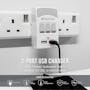 SOUNDTEOH 3 Outlets Adaptor with Smart 2.1A USB & Switch PP-28U - 3