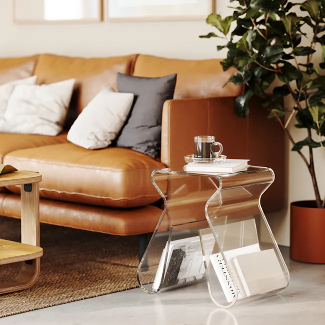 Magino Stool with Magazine Rack - Clear - 3