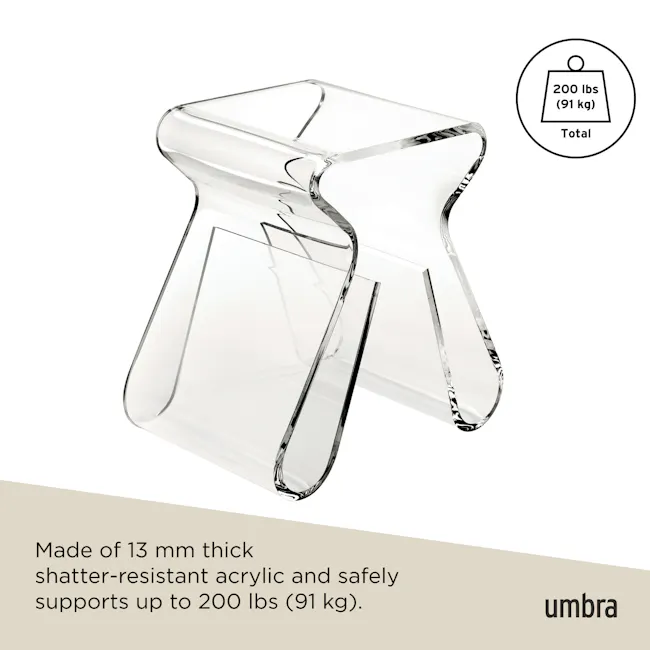 Magino Stool with Magazine Rack - Clear - 8