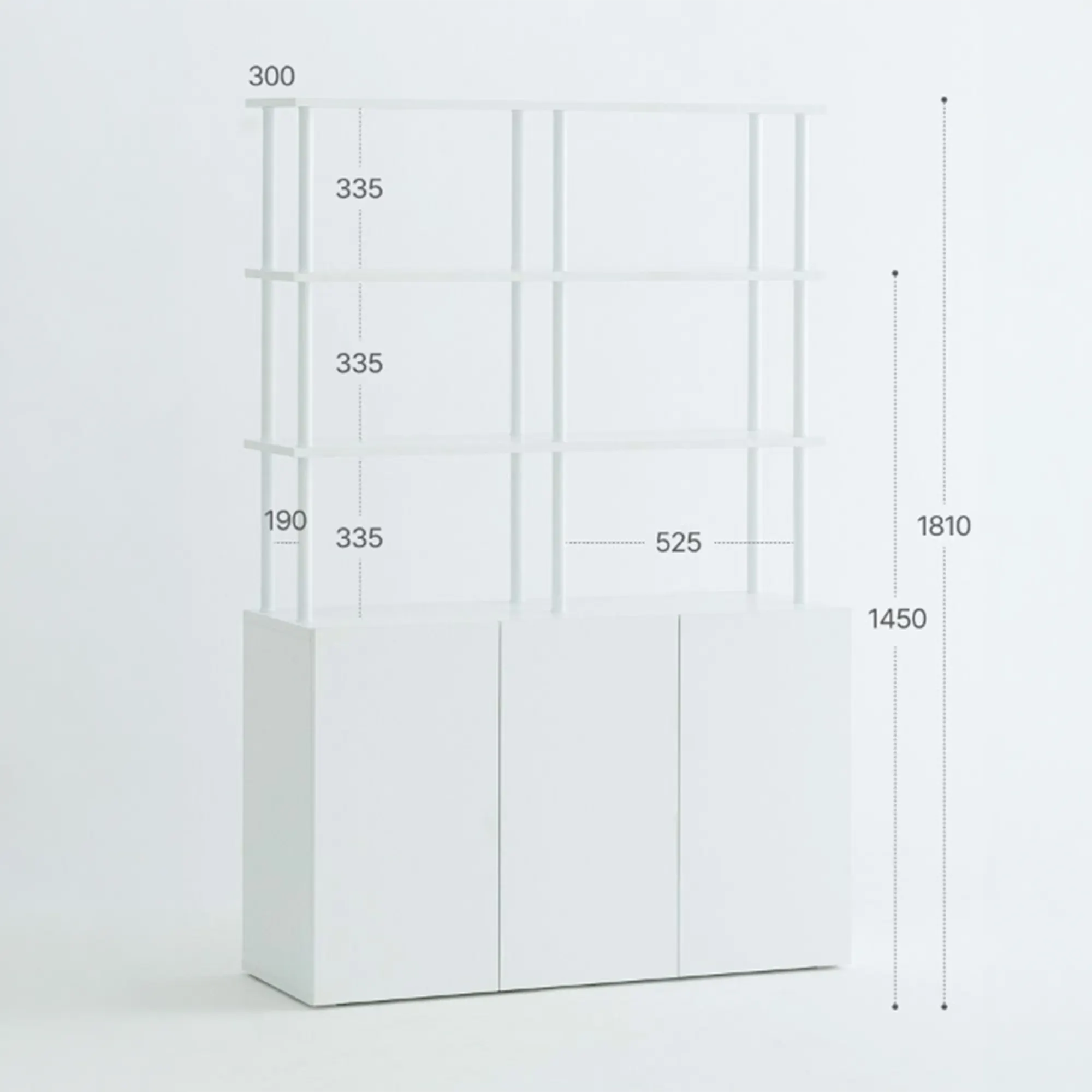 Moni Storage Cabinet with 3-Tier Shelf 1.2m - Black - 19
