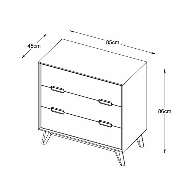 Rho 3 Drawer Chest 0.8m - Oak - 3