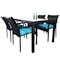 Boulevard Outdoor Dining Set with 4 Chair - Blue Cushion - 1