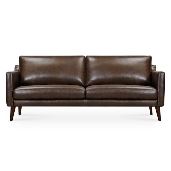 Luka 3 Seater Sofa - Brunette (Genuine Cowhide Leather) - 0