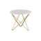 Lencia Marble Side Table - White, Gold - 1