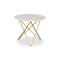 Lencia Marble Side Table - White, Gold - 0