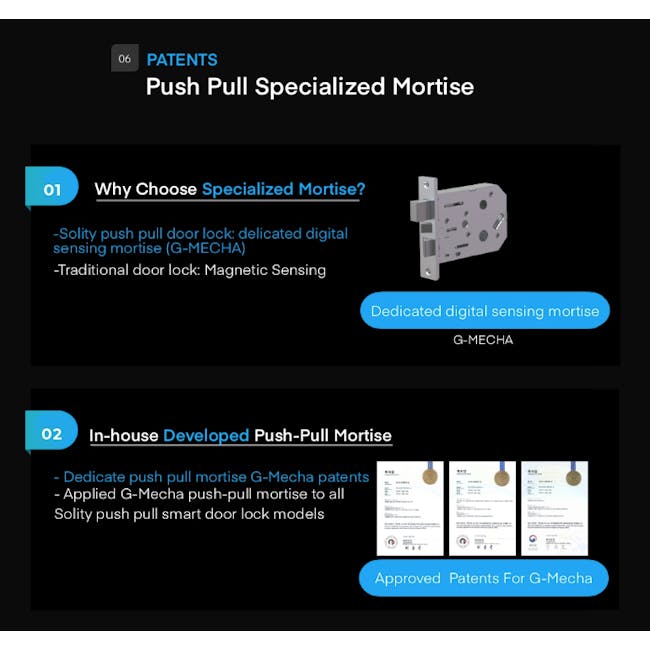 Solity Push Pull Door Lock GP-6000BKF - Champagne Gold - 4 - Push pull specialized mortise, Solity push pull door lock