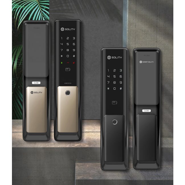 Solity Push Pull Door Lock GP-6000BKF - Champagne Gold - 12 - Smart lock, SOLITY, keypad, digital keypad, push button